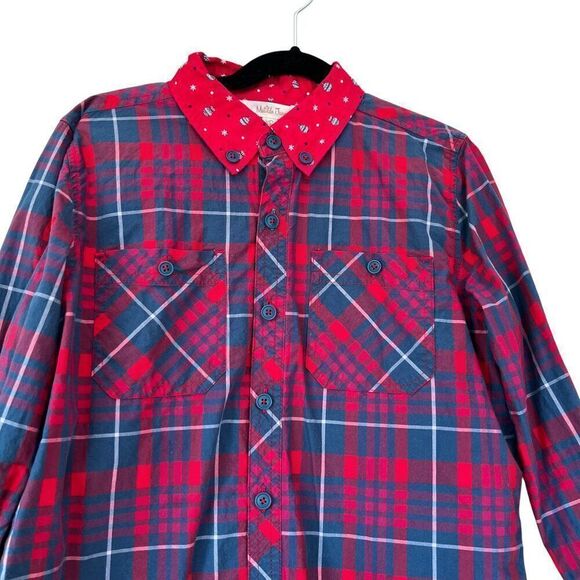 Matilda Jane Handsome Holiday Shirt Red Plaid Boys Size 10 - Picture 2 of 4